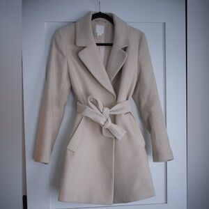 H&M Cream Belted Trench Coat